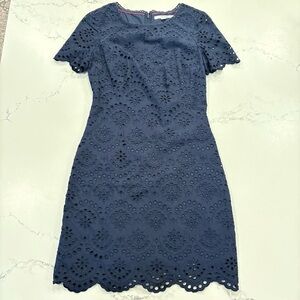 US size 6 Boden Isadora Broderie Navy Blue Lace Midi Dress
